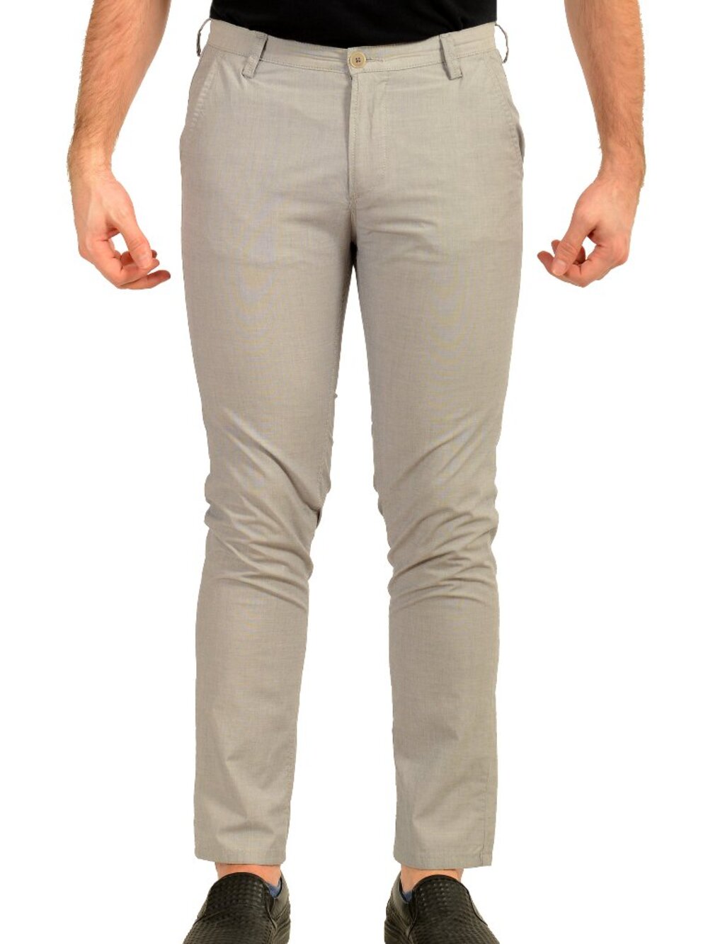 Hugo Boss Men's "Rice1-W" Gray Flat Front Casual Pants US 30R IT 46R